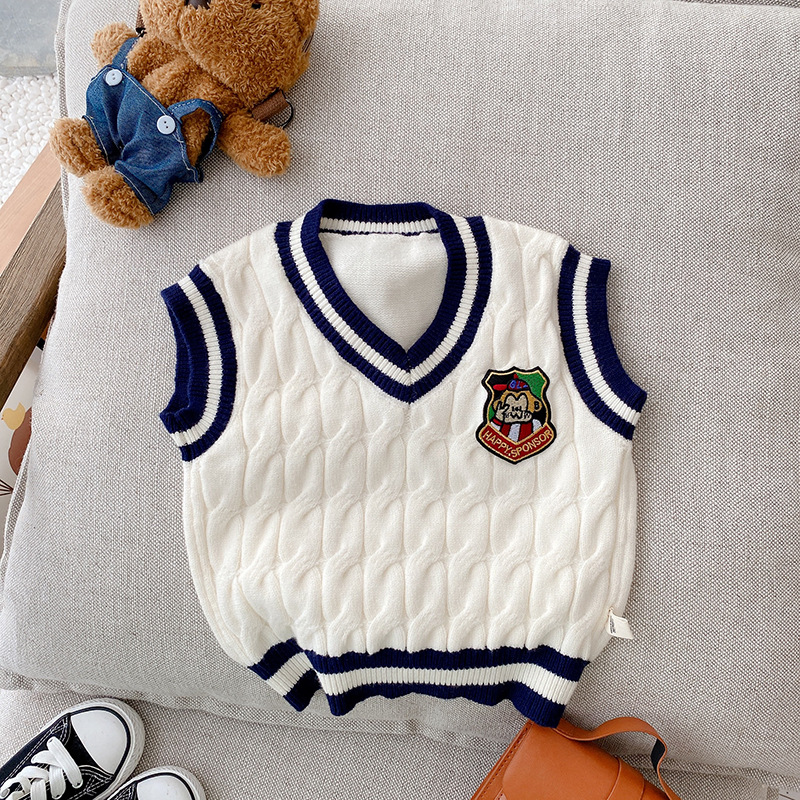 2022 Autumn Girls Boys Sweaters Baby Kids Children Knitting Vest Waistcoat alx