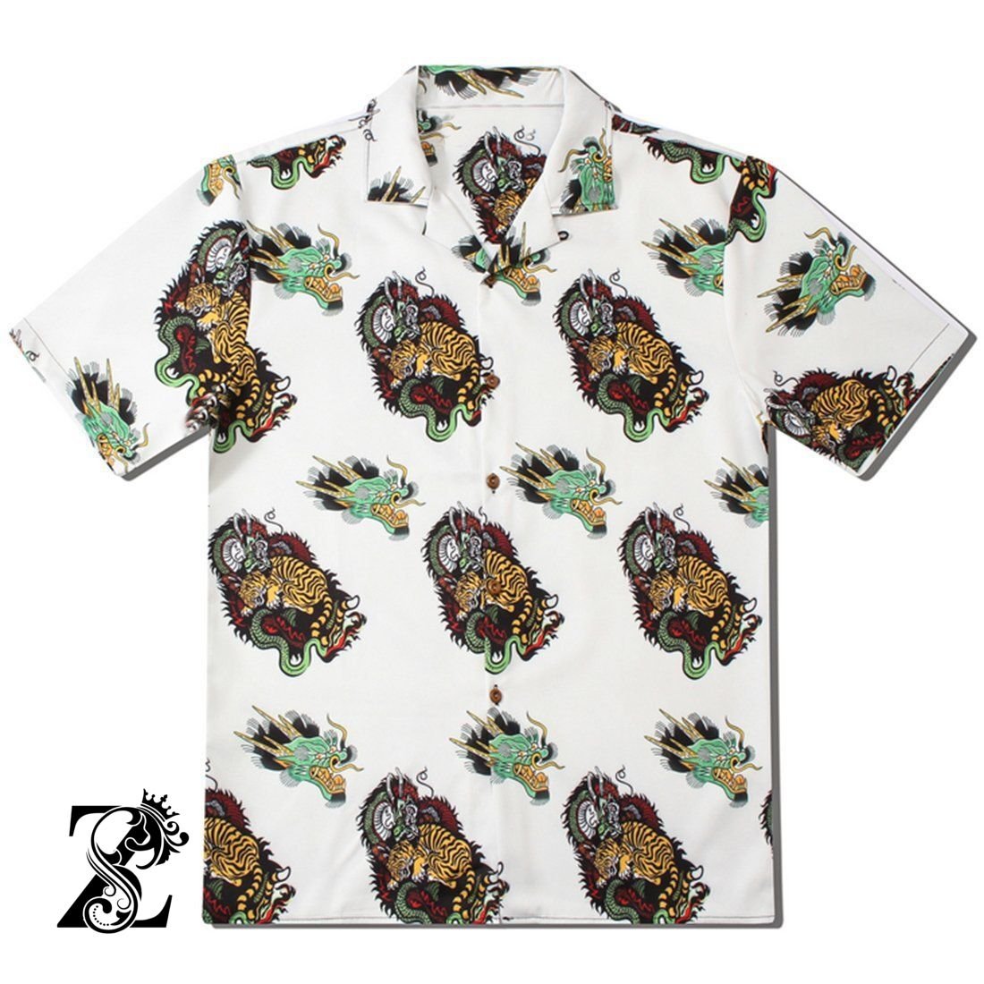 Dragon And Tiger Hawaiian Shirts Men