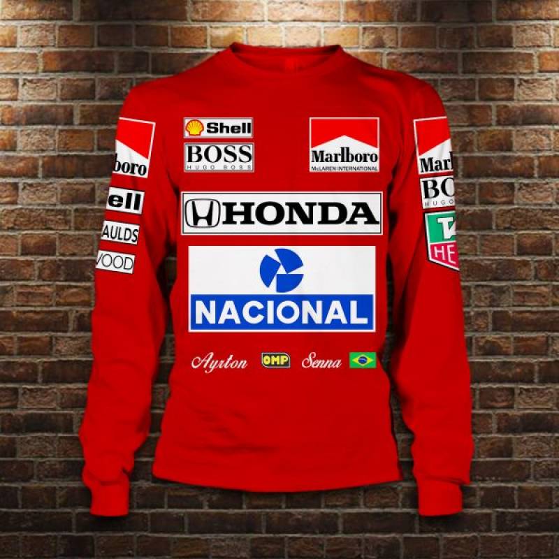 Honda Ayrton Senna 3D Long Sleeve T-shirt