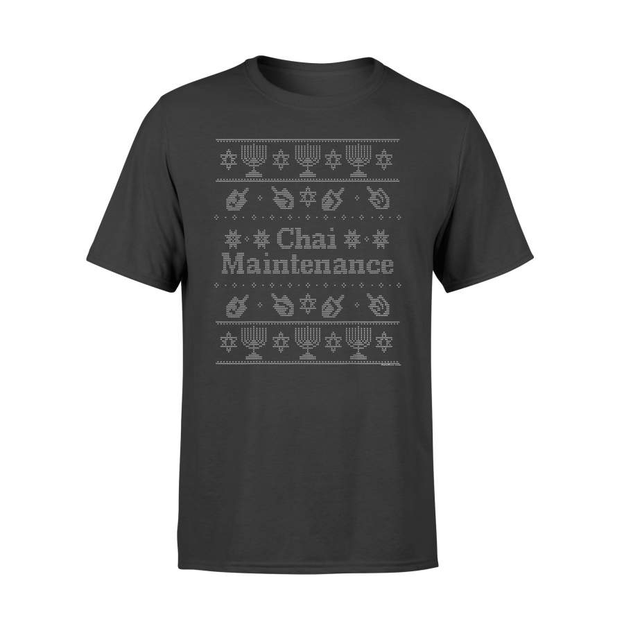 Chai Maintenance Ugly Sweater  Hanukkah Shirt by UniqTees – Standard T-shirt