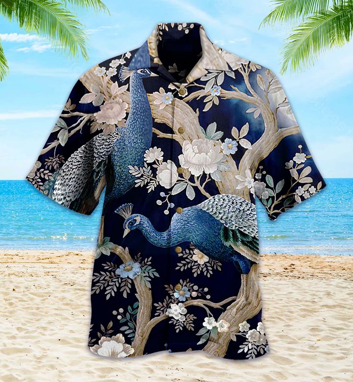 Indian Peacock Dark Blue Hawaii Shirt Hawaii For Men Women Ha99927