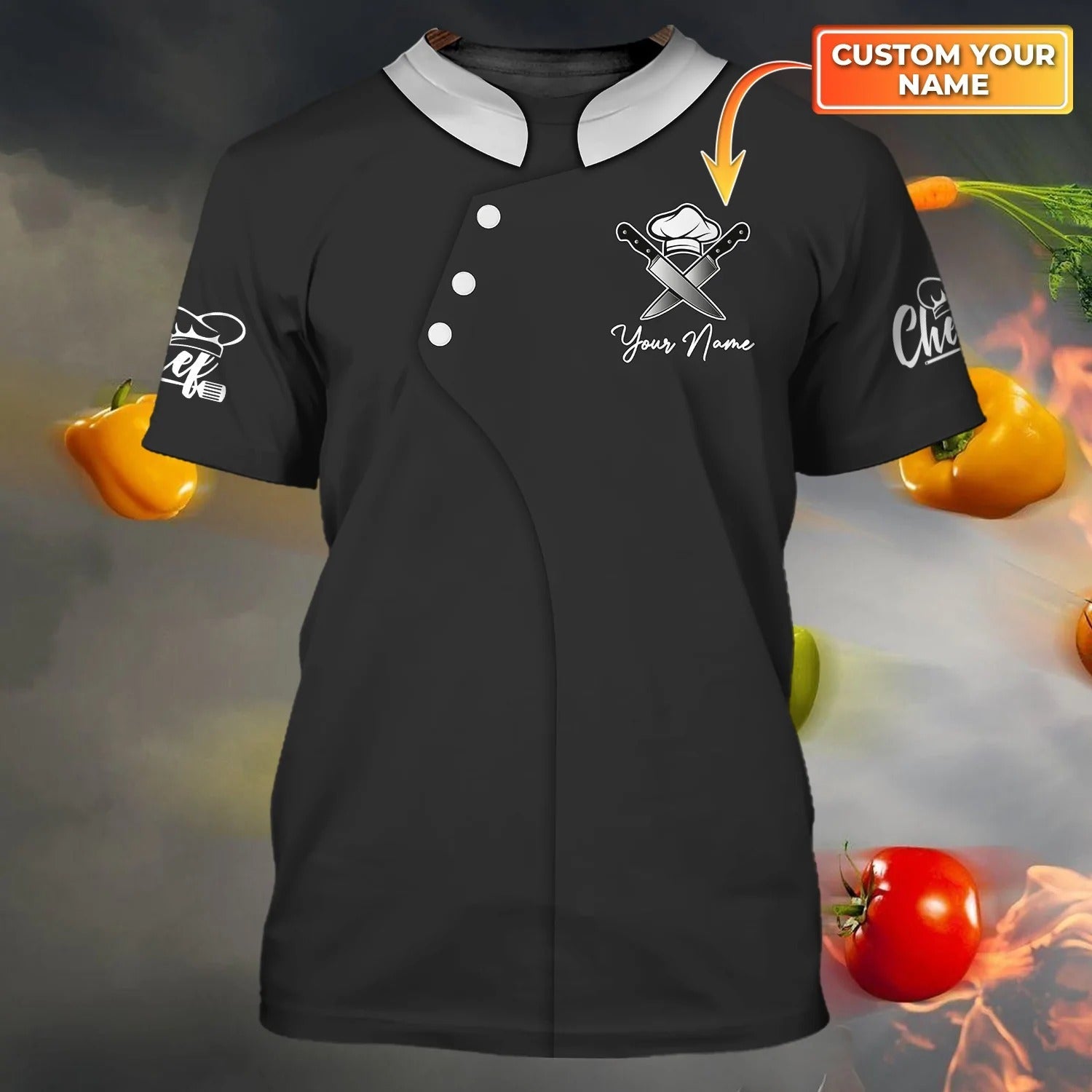 Custom With Name Black Chef Shirt, Tshirt For A Chef, Master Chef Gifts