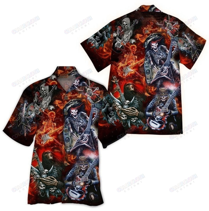 Guitar Skull Hawaii Shirt Ha13865