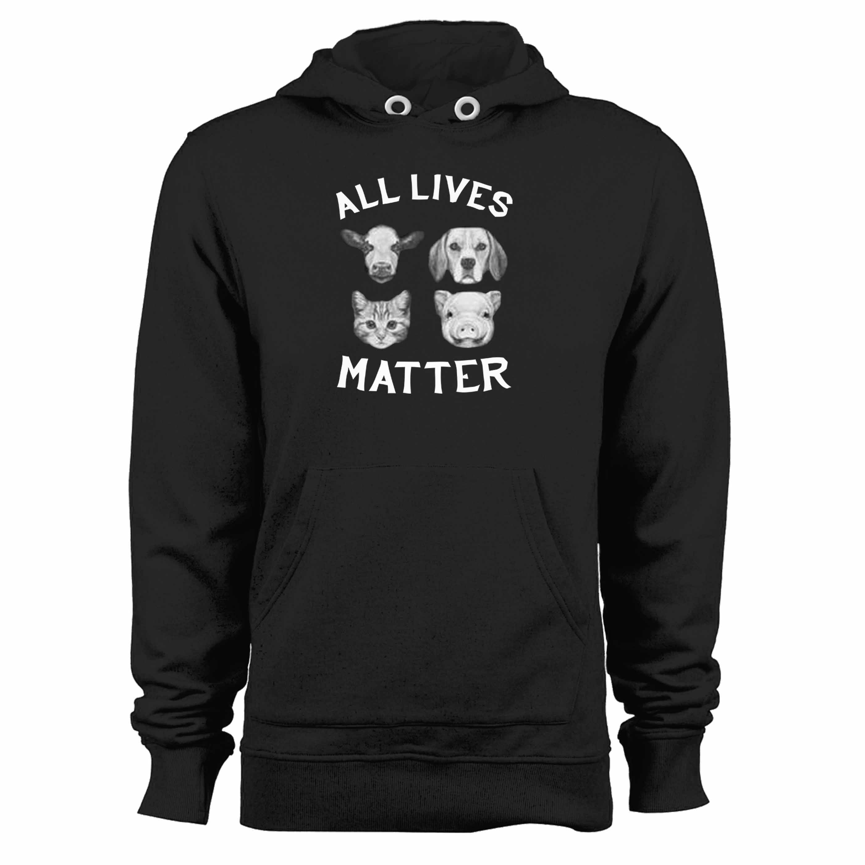 All Lives Matter Vegan Veganism Friends Not Food Animal Rights  Unisex Hoodie