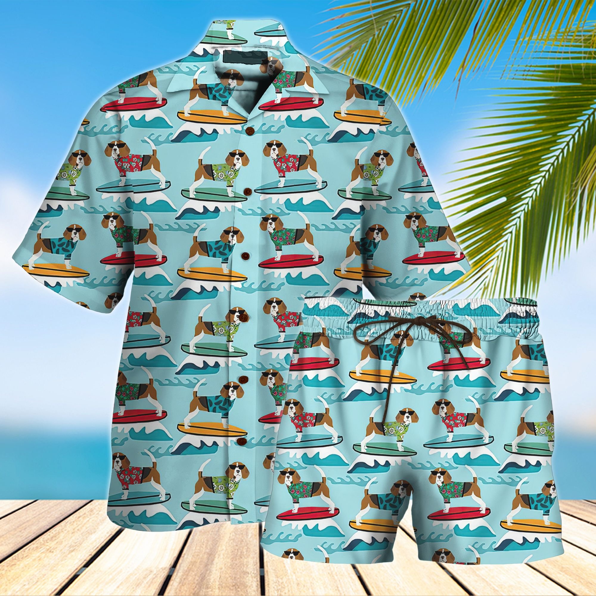 Beagle All Over Printed Hawaii Shirt And Short Ha13595