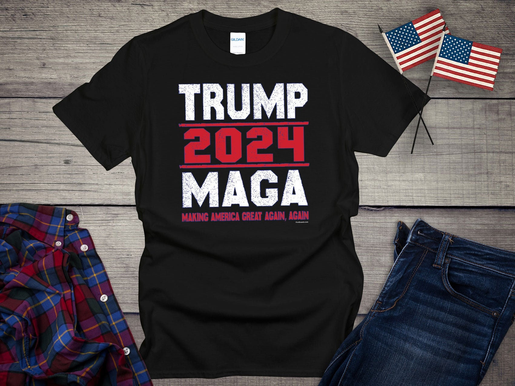 Trump 2024 T-shirt, MAGA Tee, Making America Great Again Shirt, Donald Trump, President, Election, Political, Let's Go Brandon Free Trump Design By Sunrugs Fashion 2024