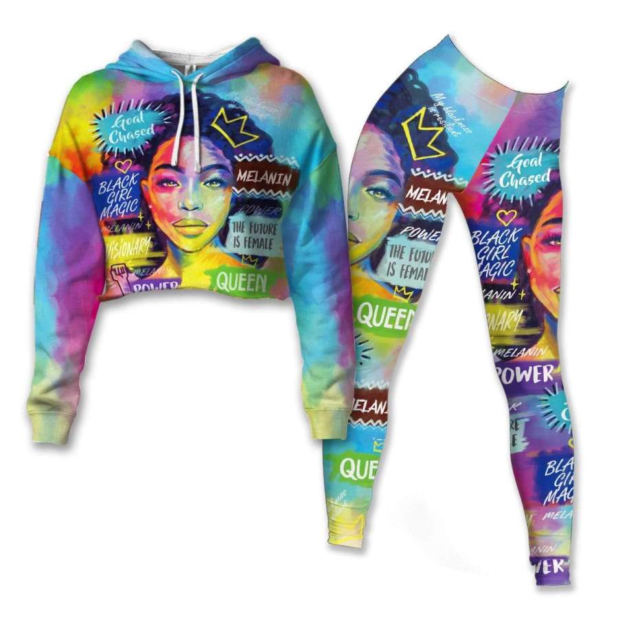 Queen Art Cropped Hoodie & Leggings Set