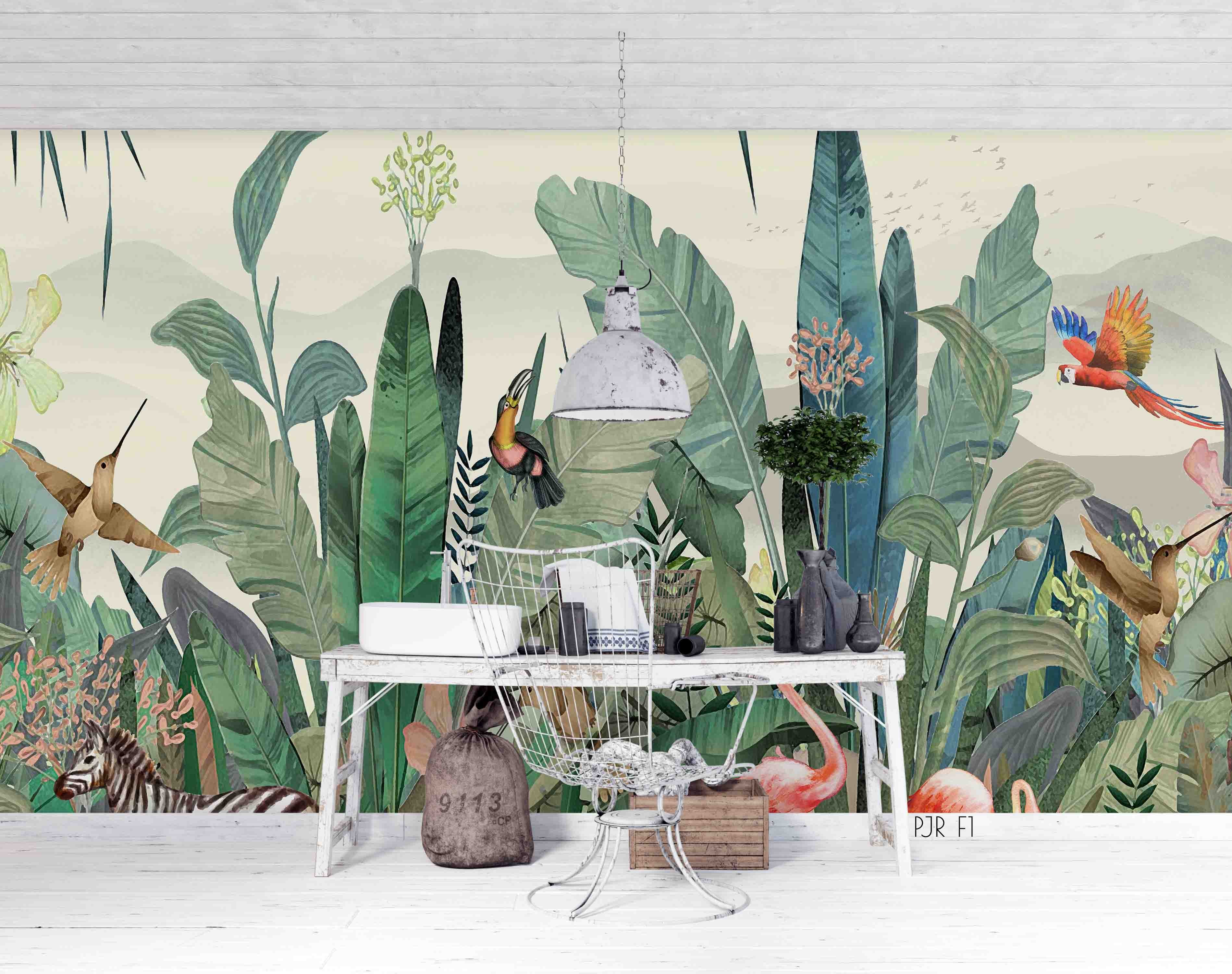 3D Colour Nature Animal Plant Wall Mural Wallpaper Wj 2021