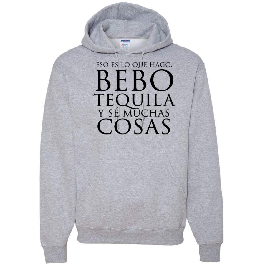 Bebo Tequila Y Se Muchas Cosas Drink and I Know Things Spanish Shirts En Espanol Hooded Sweatshirt Graphic Hoodie