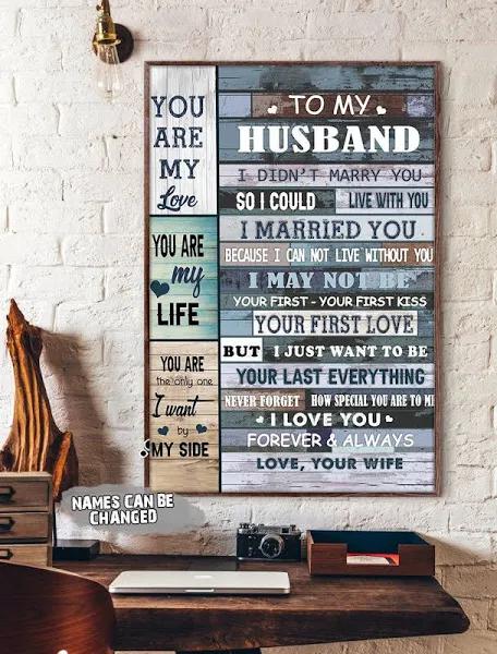 To My Husband You Are My Love Portrait Poster & Canvas Gift For Husband From Wife Home Decor Wall Art Visual Art