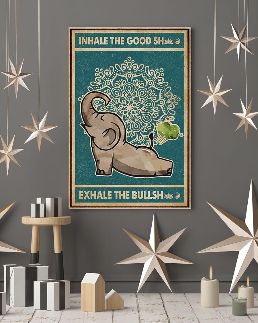 Funny Yoga Exhale Elephant Canvas And Poster, Canvas Prints, My Poster Wall, Canvas Wall Art, Wall Decor Visual Art