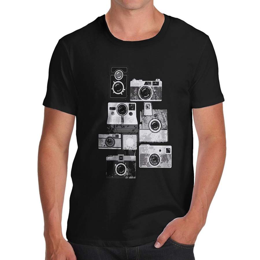 Summer Men’S Vintage Cameras Cotton Short Sleeve T-Shirt