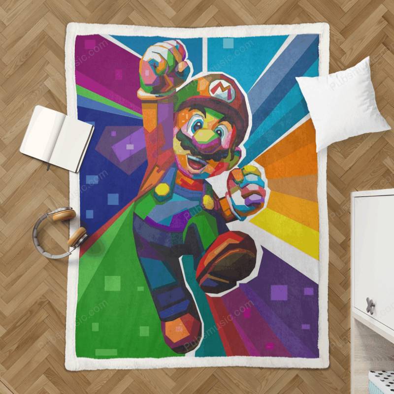 Super Mario Bross Pop Art – Wpap Sherpa Fleece Blanket