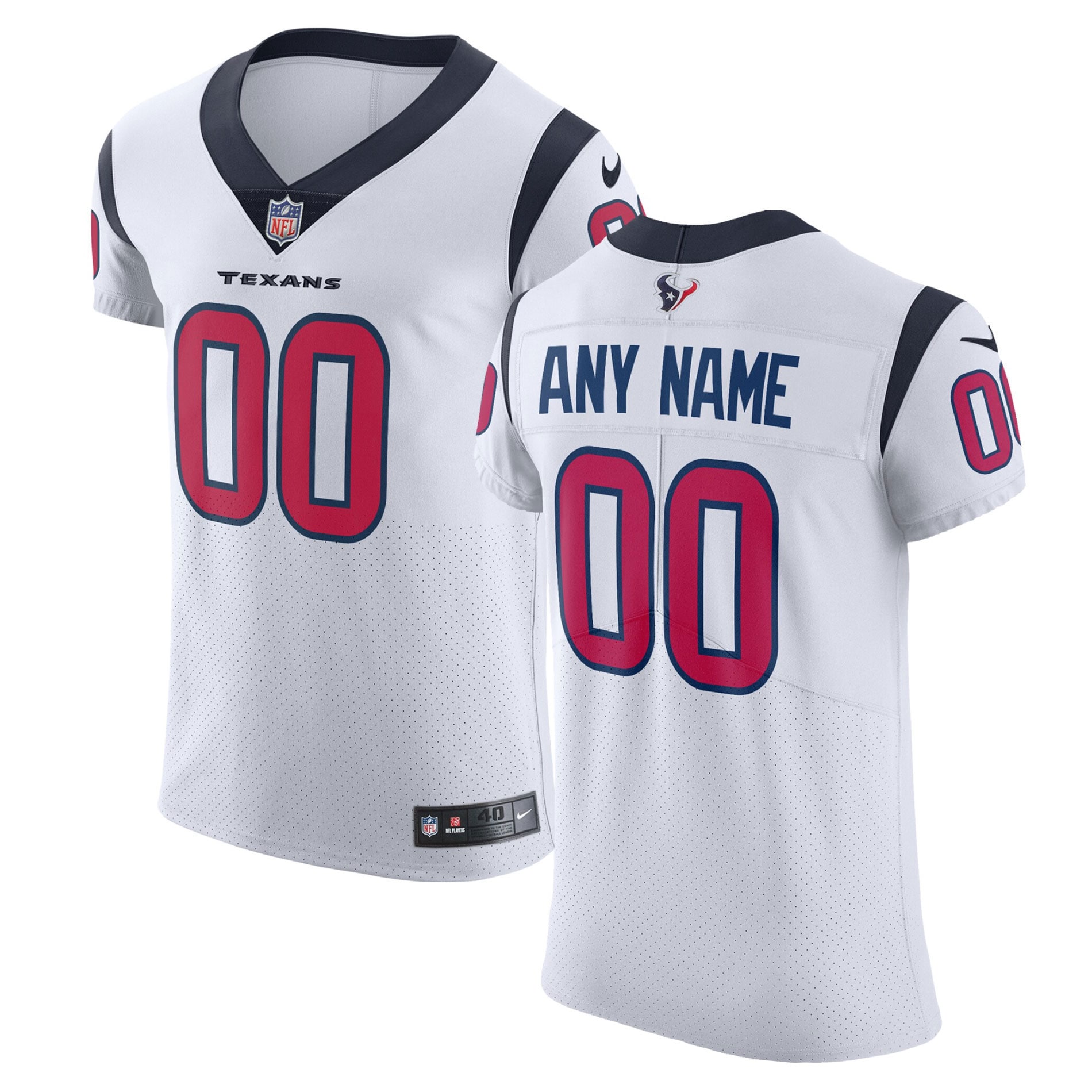 Men’s Houston Texans White Vapor Untouchable Custom Elite Jersey