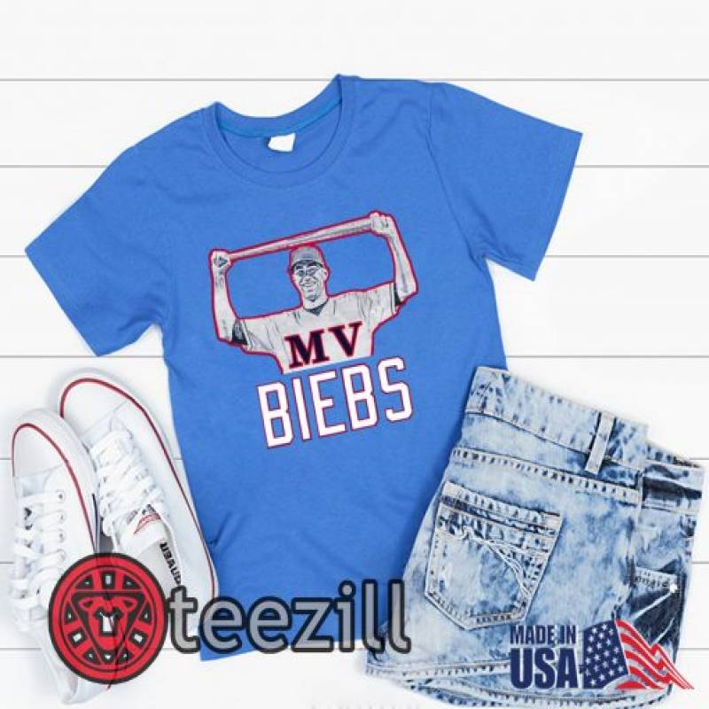 MV BIEBS Tee Shane Bieber Cleveland Indians Blue Shirts