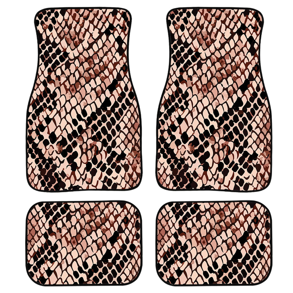 Watercolor Snakeskin Print Front And Back Car Floor Mats, Front Car Mat