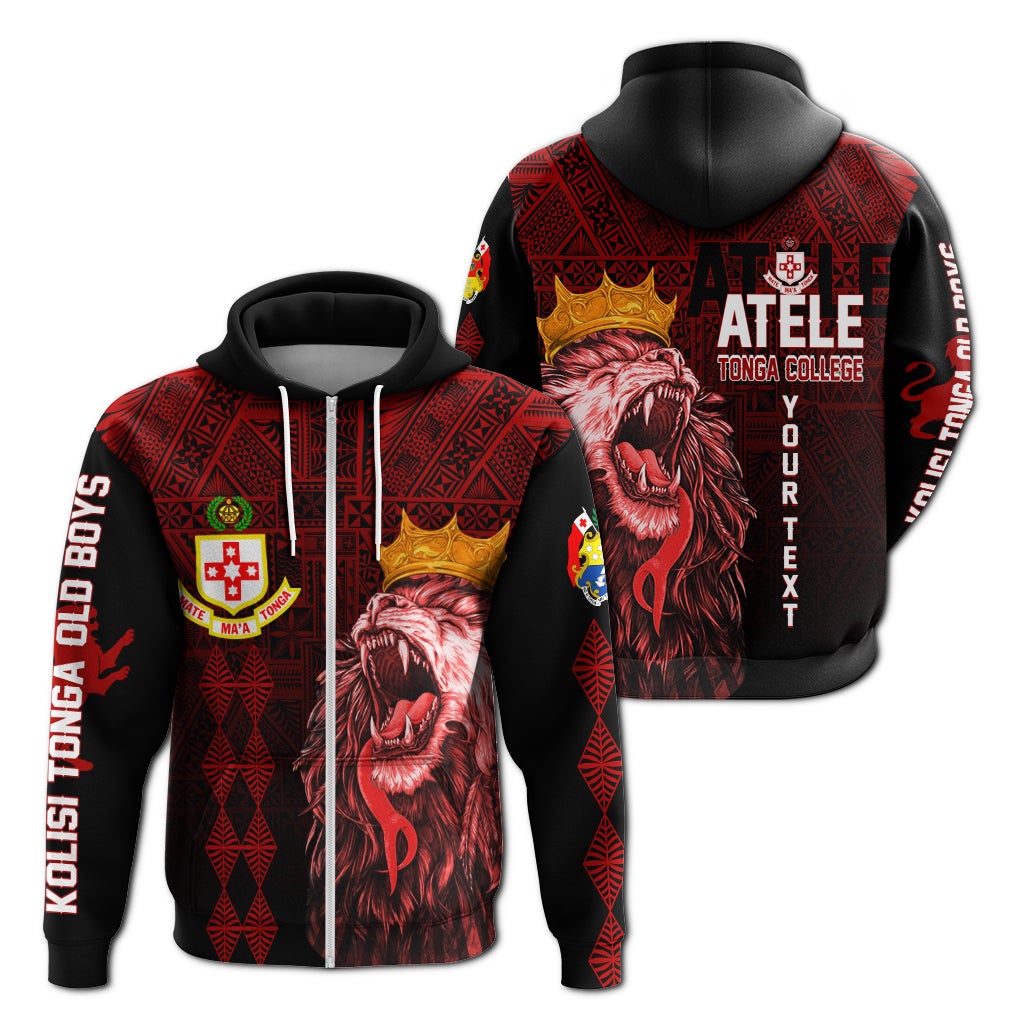 (Custom Personalize) Kolisi Tonga ‘Atele Old Boys Zip-Up Hoodie Red Lions Lt7