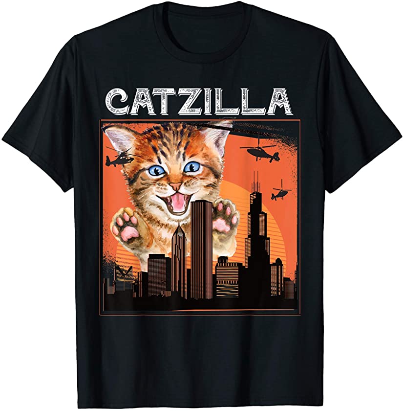 Vintage Catzilla, Funny Kitten, Cat | Retro distressed Art T-Shirt