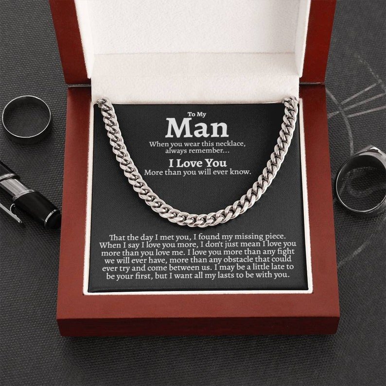 Valentines Day Gifts For Him, Cuban Necklace For Husband/Boyfriend, Simple Appreciation