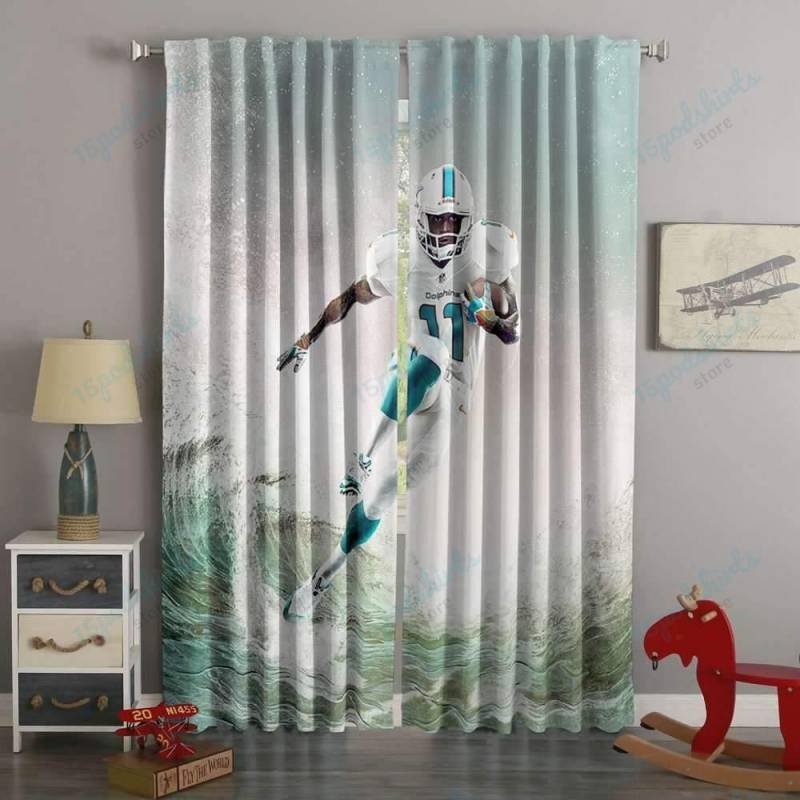 3D Printed Parker DeVante Miami Dolphins Style Custom Living Room Curtains