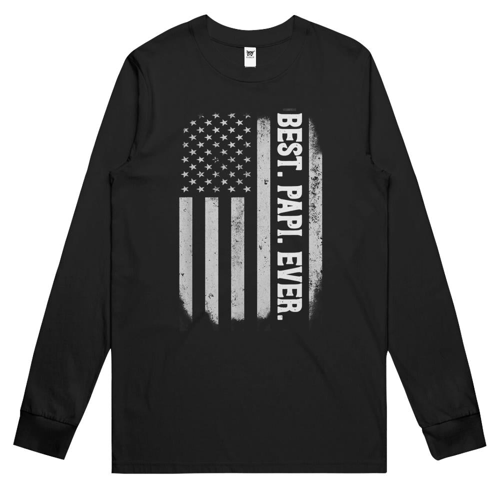 Best Pap Pap Ever Vintage American Flag Father’s Day Long Sleeve T Shirts