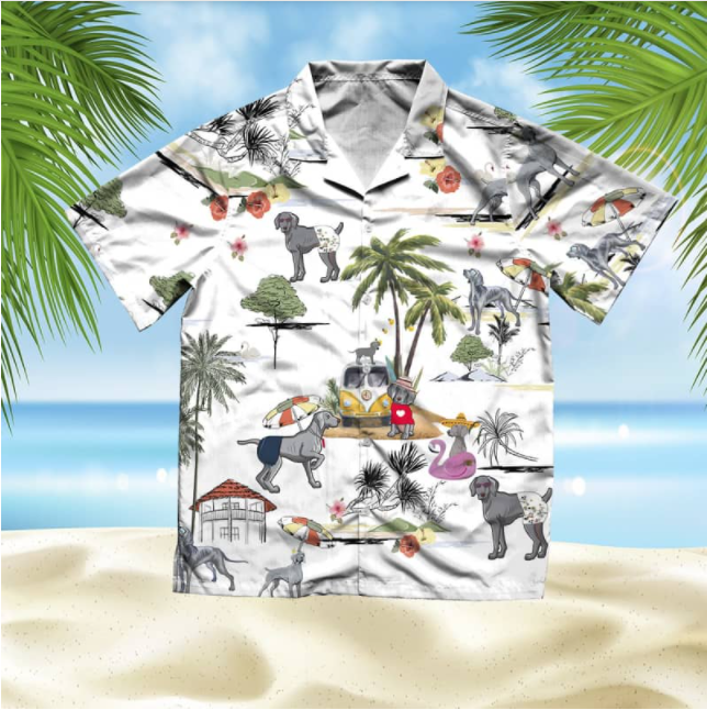 Weimaraner Beach All Over Printed Hawaiian Shirt Ha110751