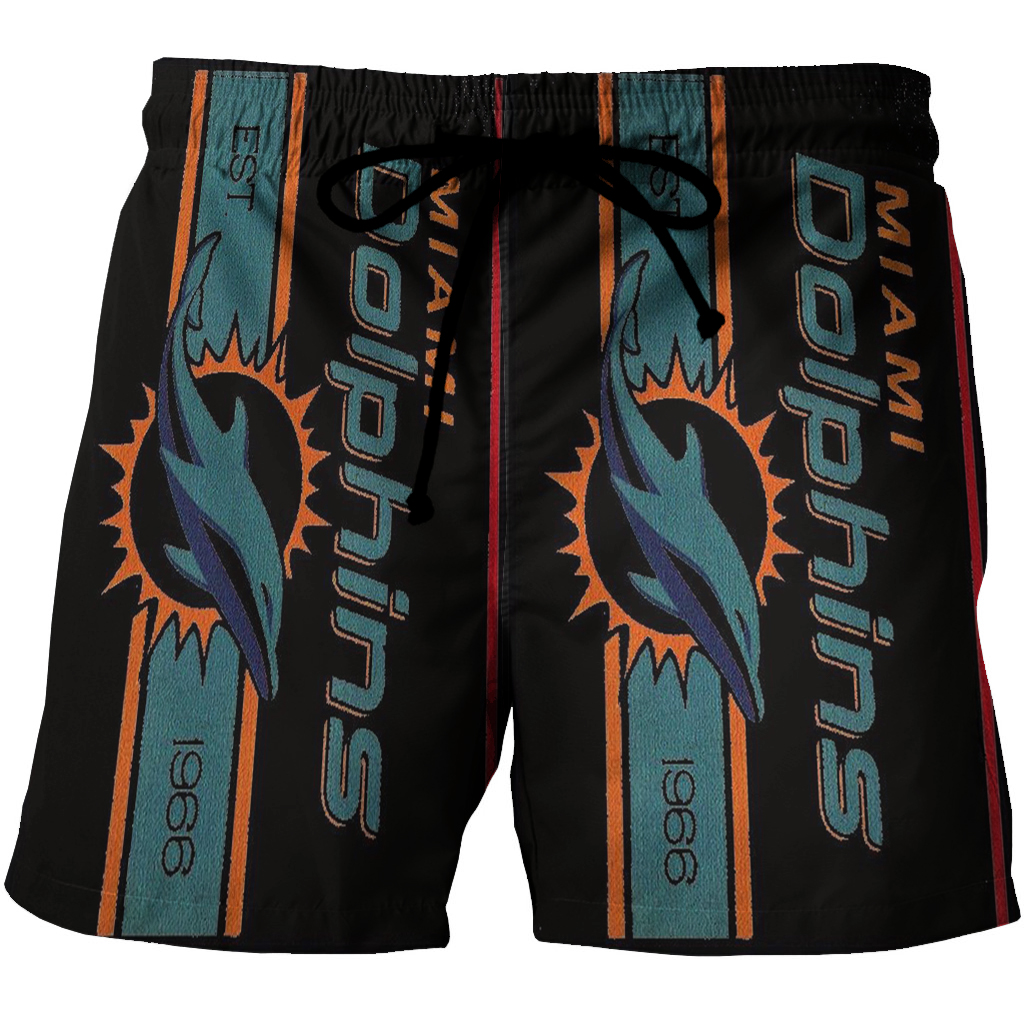 Miami Dolphins Logo Art 6 3D All Over Print Summer Beach Hawaiian Short