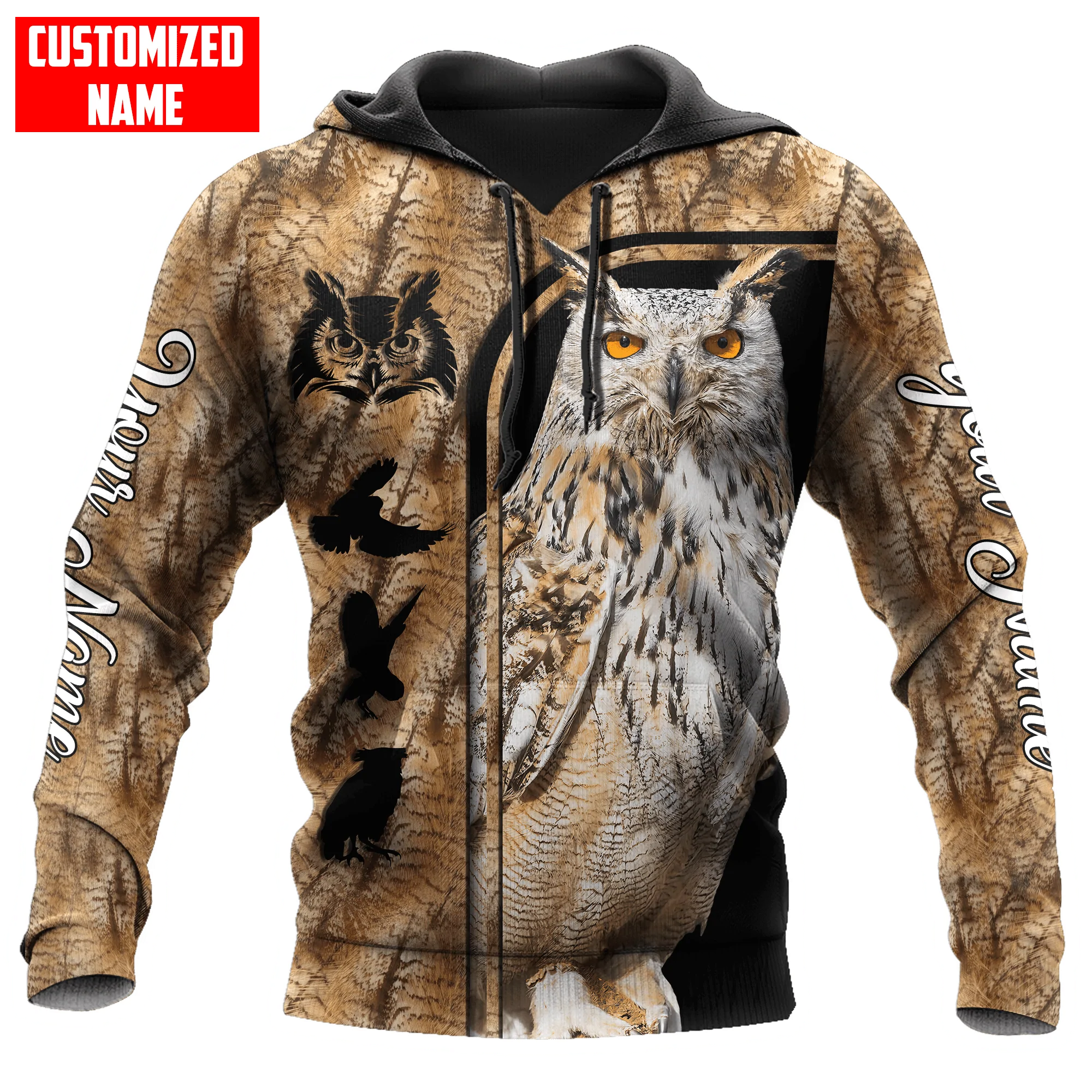 Customized Name Owl Hunting Hoodie 3D All Over Print, Owl Hunter Hoodies, Owl Hunting Hoodies