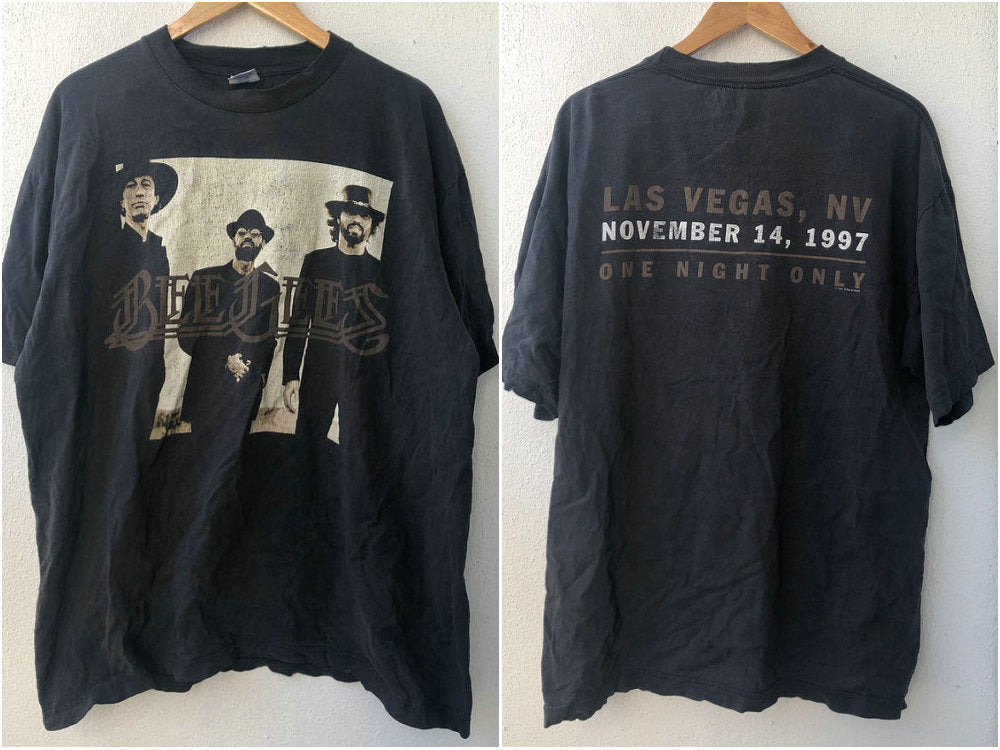 Vintage Original 90¡¯s Bee Gees ¡° One Night Only 1997 ¡° at Las Vegas American Pop Music T-Shirt