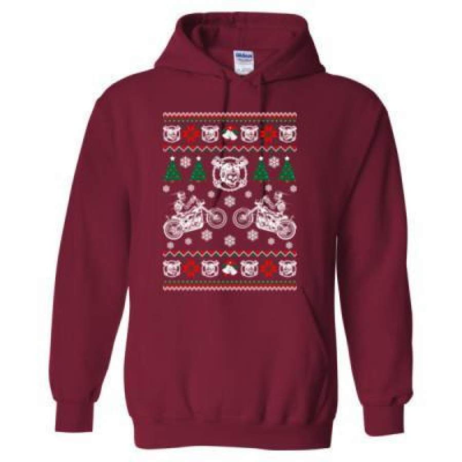 Agr Biker Ugly Christmas Sweater 2023 Xmas – Heavy Blend™ Hooded Sweatshirt