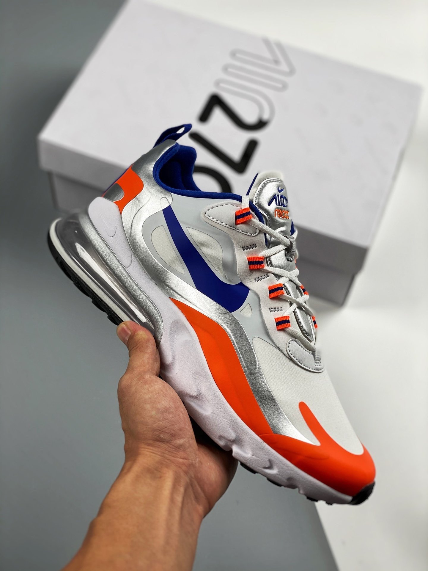 Nike Air Max 270 React ‘Knicks’ WhiteRacer BlueFlash Crimson 5339812