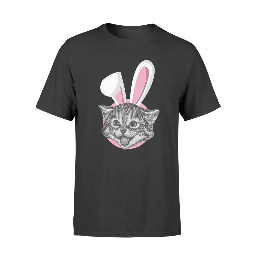 Cat With Easter Bunny Ears Funny Cute Kitten Lover T Shirt