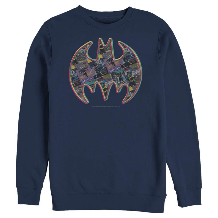 Batman Men’s Shield Logo Comic Panel  Sweatshirt