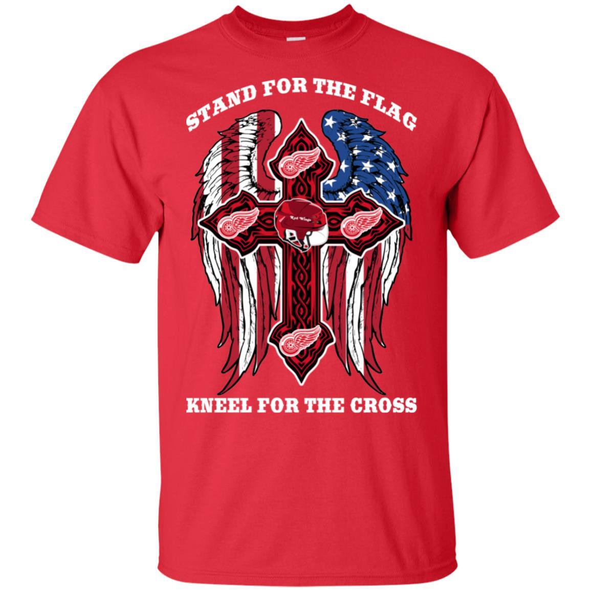 Stand For The Flag Kneel For The Cross Detroit Red Wings Tshirt