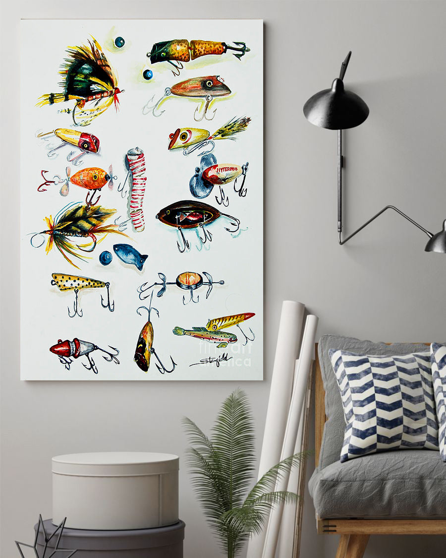 Vintage Fishing Lures Poster Fishing Knowledge Poster