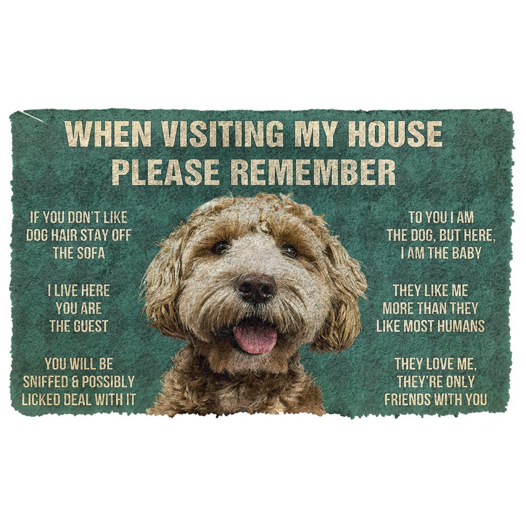 Gearhumans  Gearhuman 3D Please Remember Labradoodle House Rules Custom Doormat