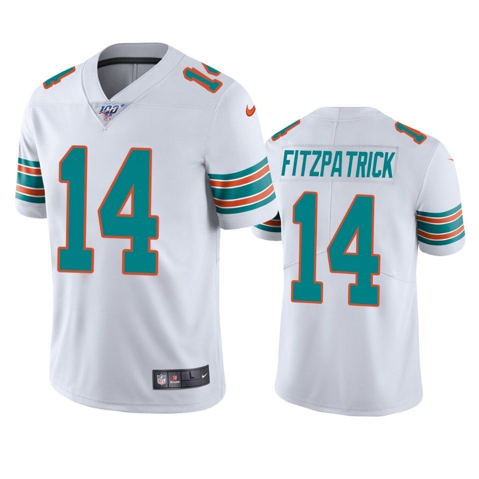 Dolphins Ryan Fitzpatrick Limited Jersey White 100Th Season