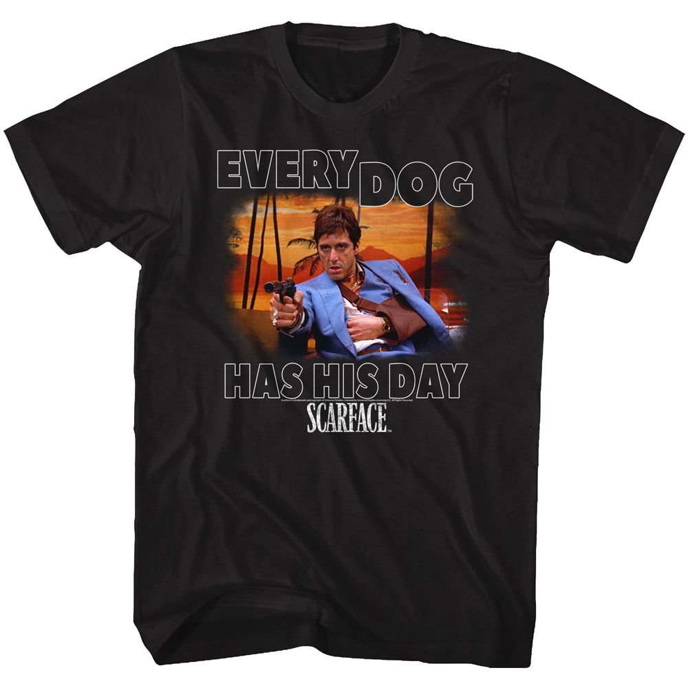 Scarface-Every Dog-Black Adult S/S Tshirt
