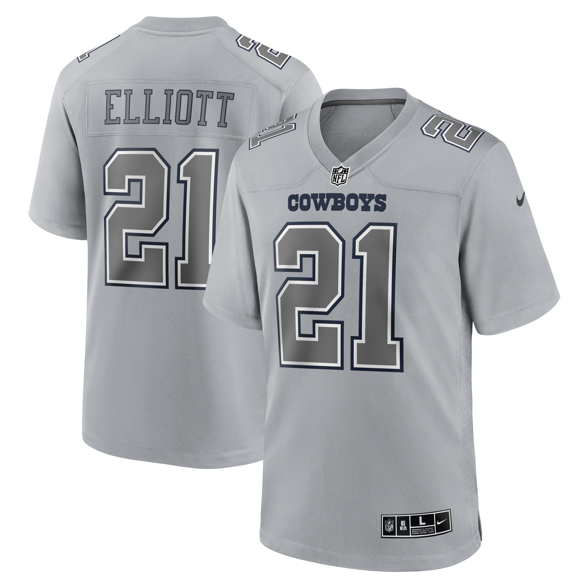 Men’s Dallas Cowboys Ezekiel Elliott Gray Atmosphere Fashion Game Jersey