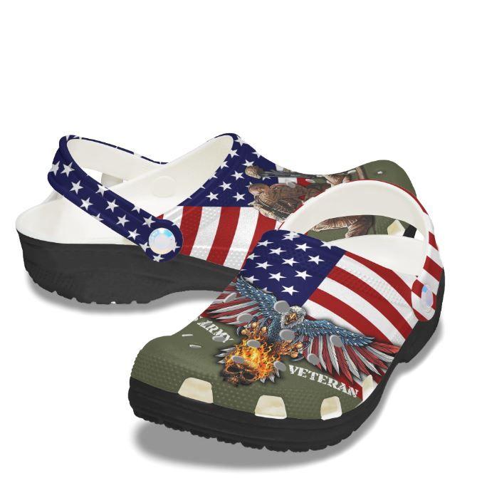 Veteran Personalized Clog, Custom Name, Text, Color, Number Fashion Style For Women, Men, Kid, Print 3D Veteran U.S Army