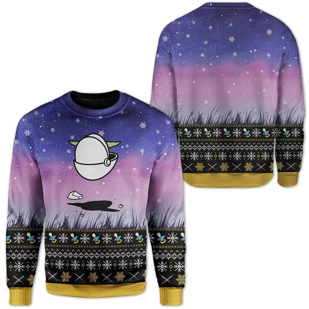 Sw Sweater Sw The Child Galaxy Blue Purple Ugly Sweater