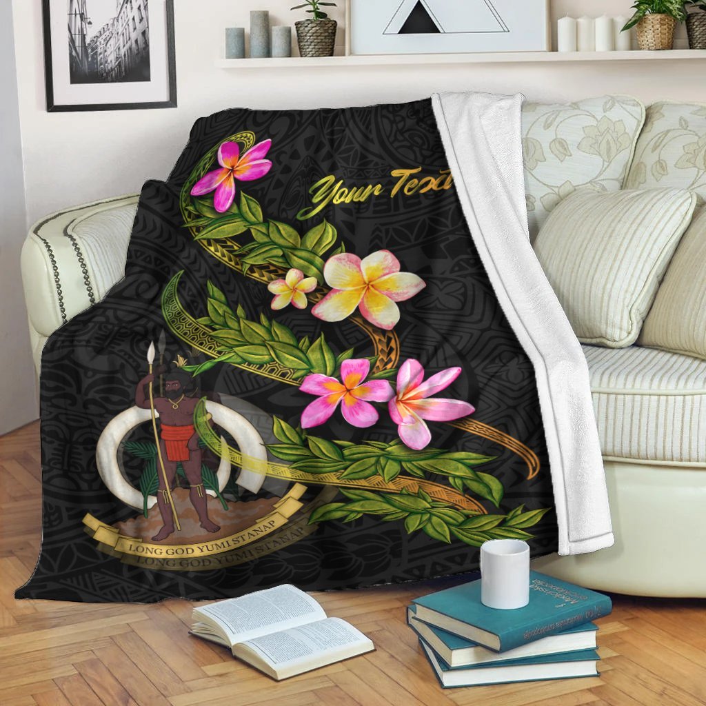 Vanuatu Polynesian Custom Personalised Blanket – Plumeria Tribal – BN12