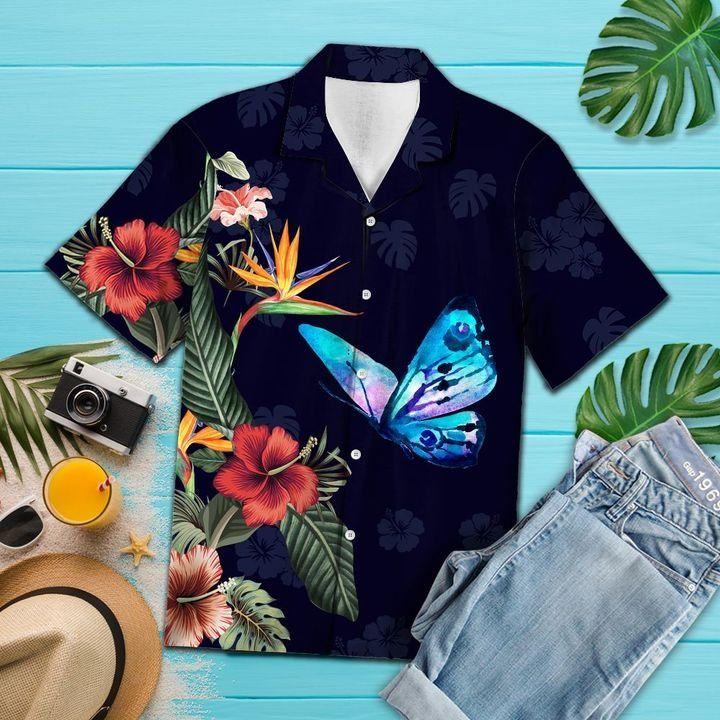 Flower Butterfly Hawaiian Shirt – For Men And Women