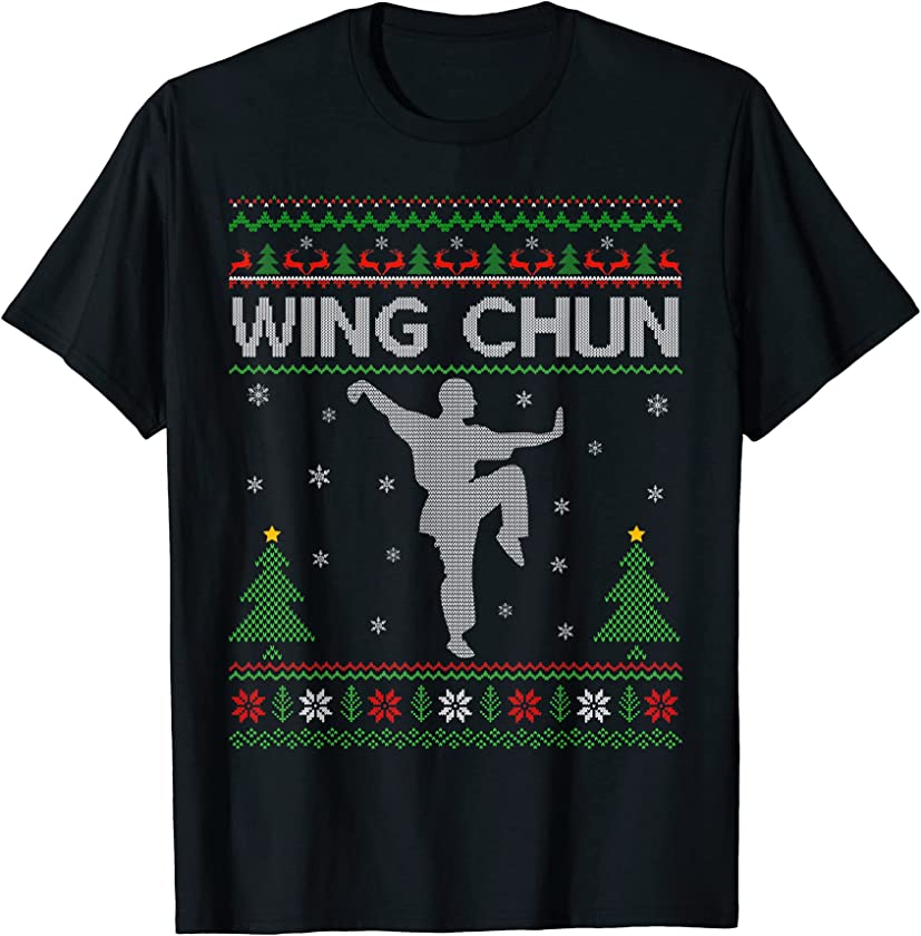 Wing Chun Ugly Christmas Sweater Style Wing Chun Xmas T-Shirt