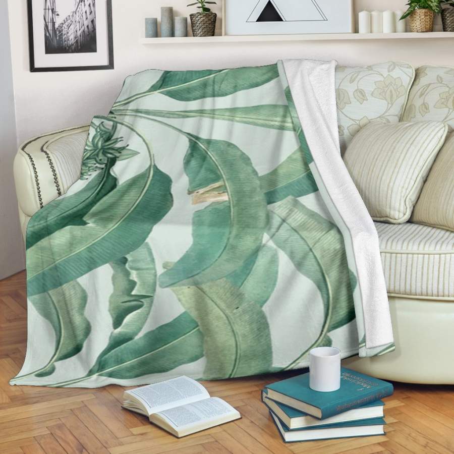 Tropical Banana Leaves Blanket