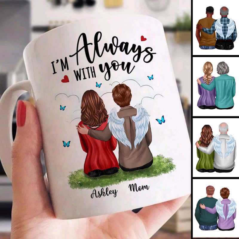 Always With You Dad Son Mom Daughter Butterflies Memorial Personalized Mug