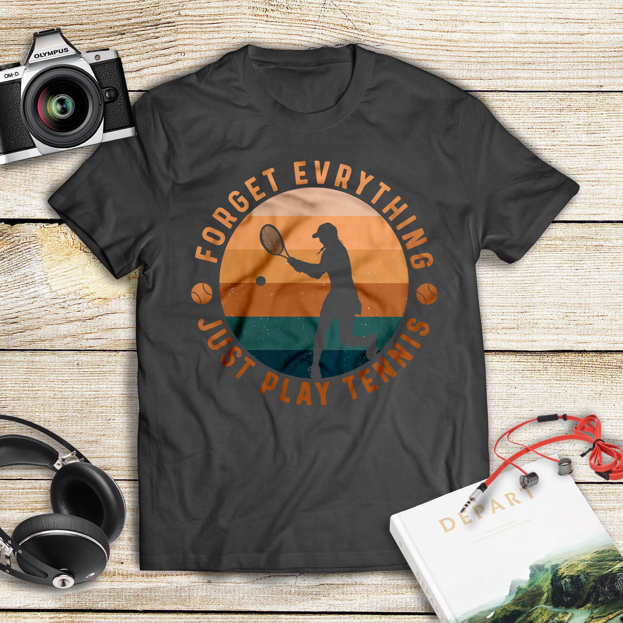 Forget Everything Just Play Tennis Women Vintage Retro Gift T-shirt