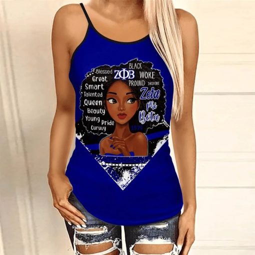 Zeta Phi Beta Sorority Criss-Cross Tank Top