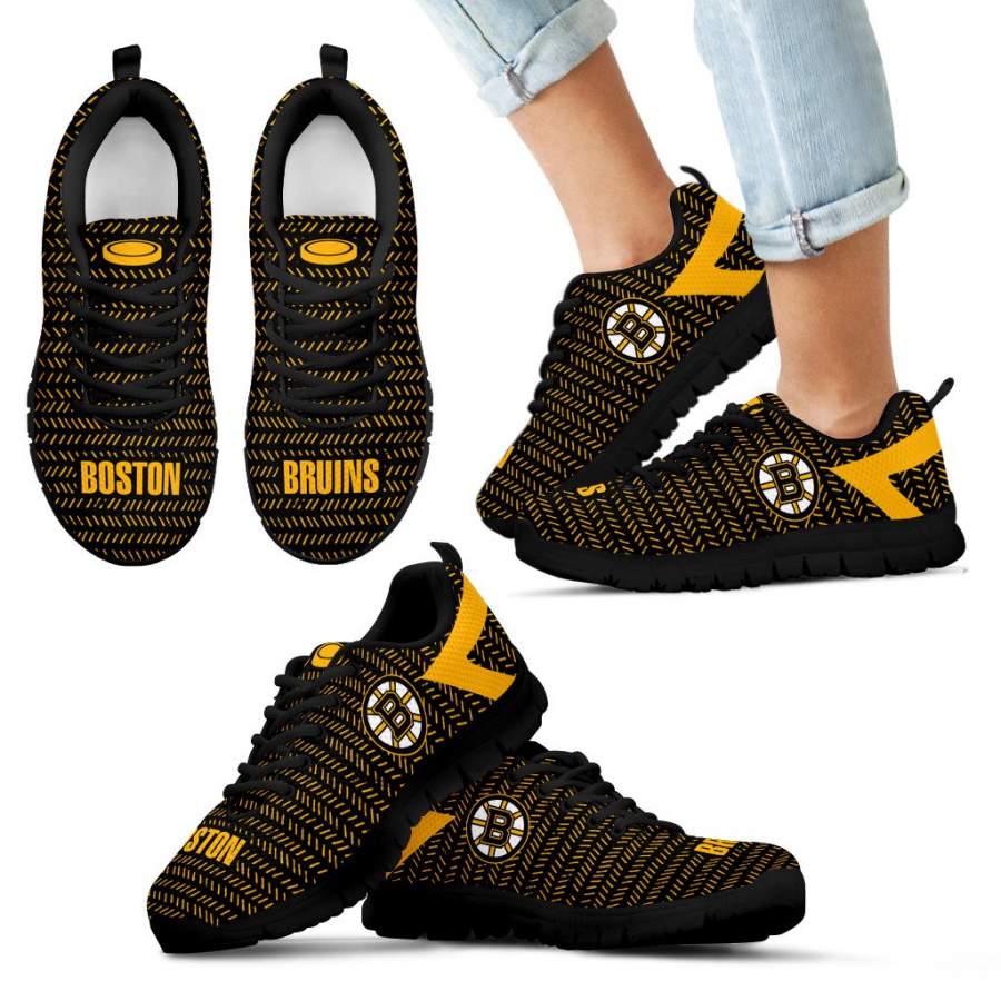 Pattern Logo Slide In Line Boston Bruins Sneakers