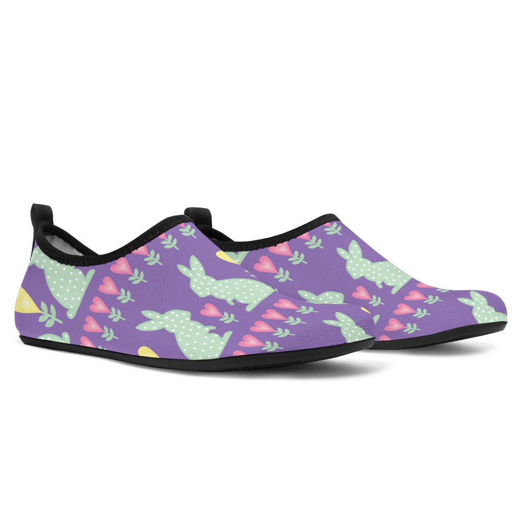 Rabbit Pattern Print Design Rb01 Aqua Water Shoes